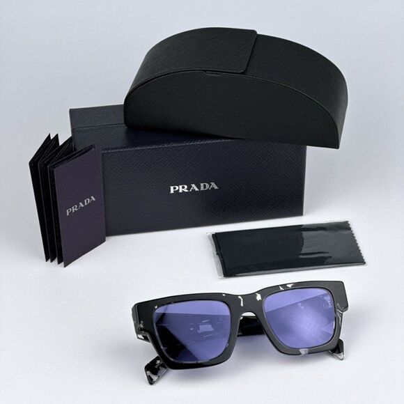 NEW Prada PRA06S 15O50B Tortoise Black Violet Mirror Square Unisex Sunglasses - Picture 12 of 12